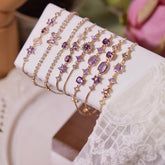 Original Purple Crystal Butterfly Bracelet – Vintage Inspired Dainty Zircon Jewelry, Unique Feminine Design